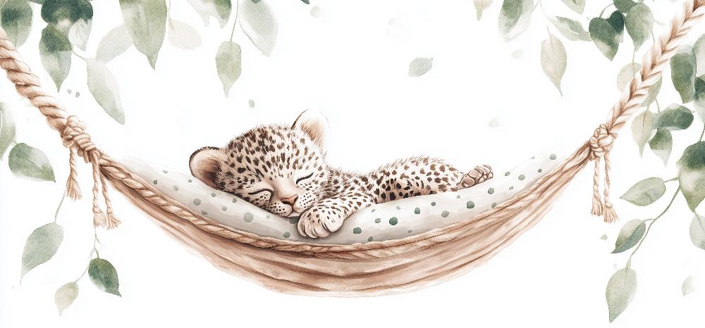 Papier peint bébé léopard douceur et nature