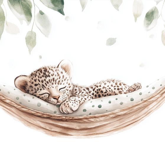 Papier peint bébé léopard douceur et nature