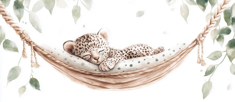 Papier peint bébé léopard douceur et nature