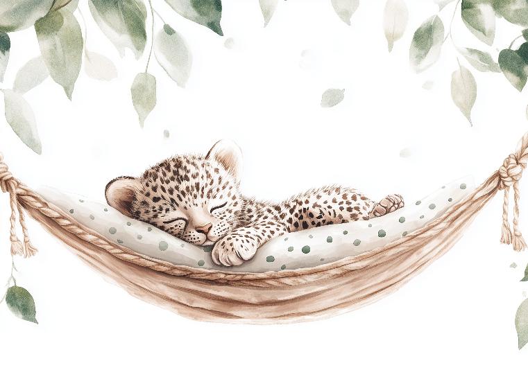 Papier peint bébé léopard douceur et nature