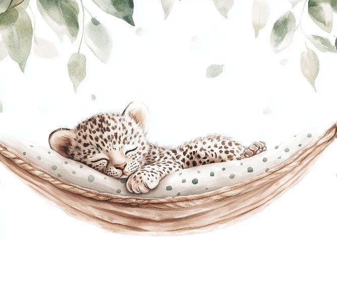 Papier peint bébé léopard douceur et nature