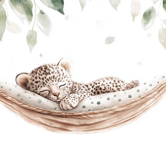 Papier peint bébé léopard douceur et nature