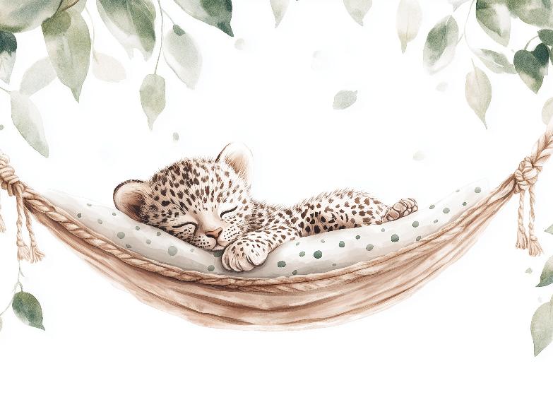 Papier peint bébé léopard douceur et nature