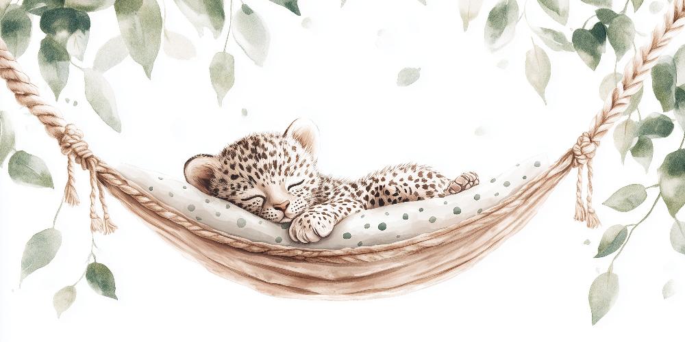 Papier peint bébé léopard douceur et nature