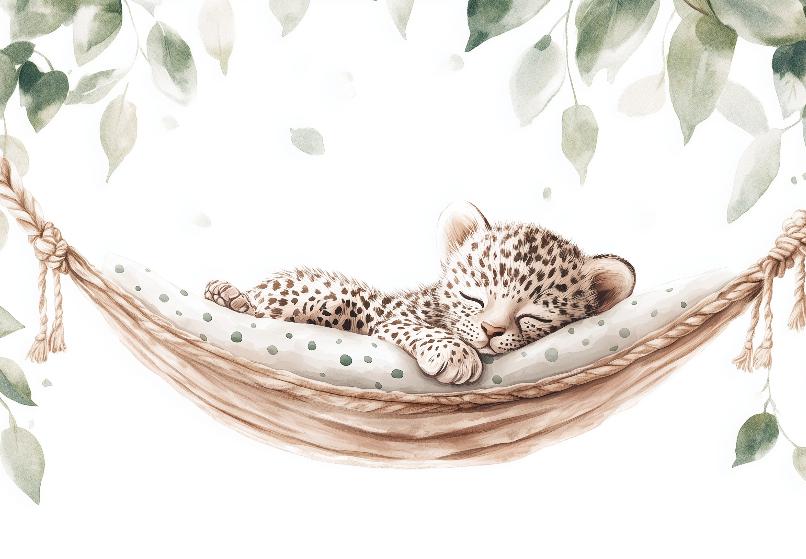 Papier peint bébé léopard douceur et nature