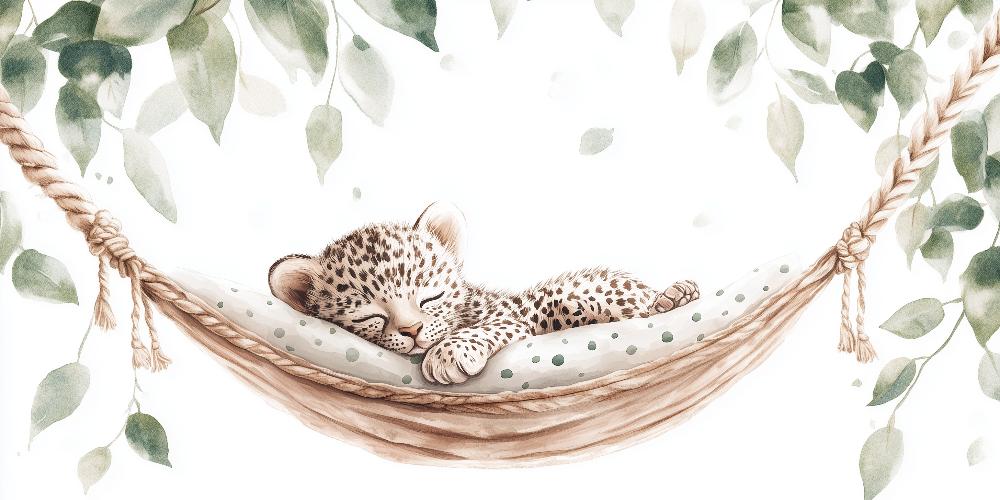 Papier peint bébé léopard douceur et nature