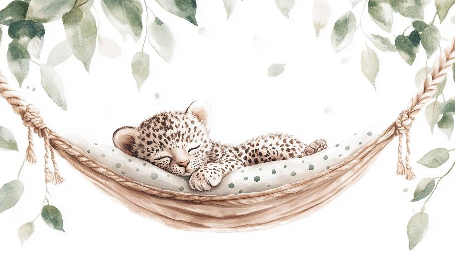 Papier peint bébé léopard douceur et nature