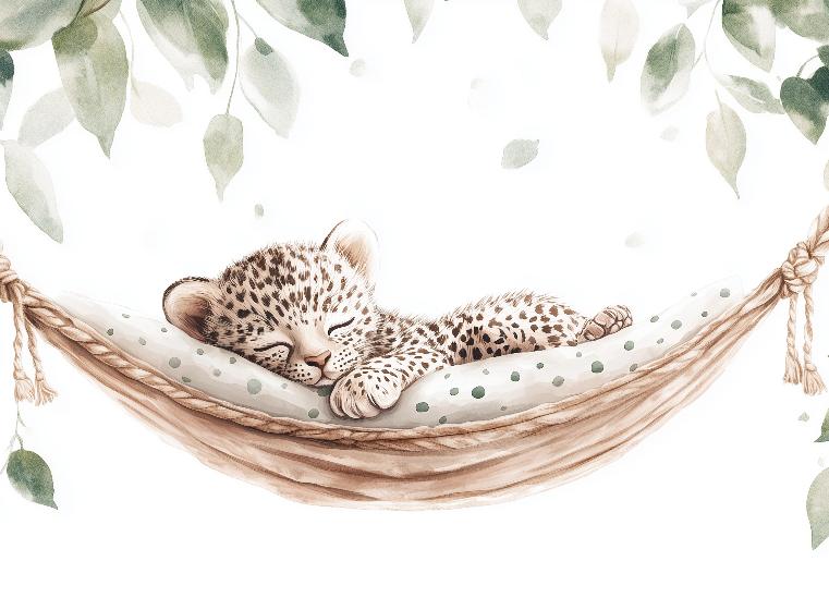 Papier peint bébé léopard douceur et nature