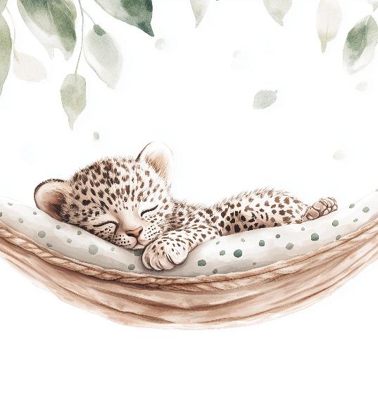 Papier peint bébé léopard douceur et nature