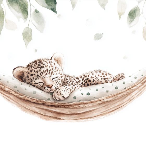 Papier peint bébé léopard douceur et nature