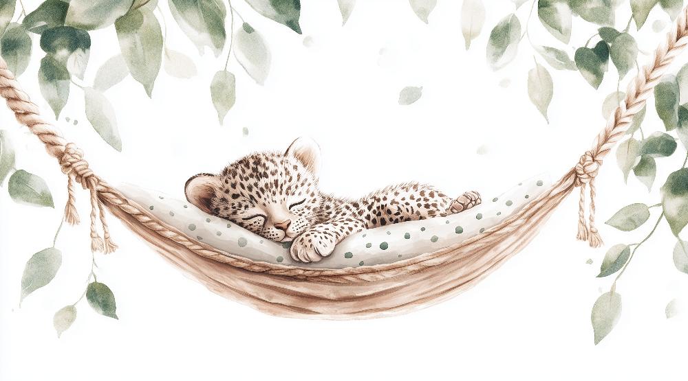 Papier peint bébé léopard douceur et nature