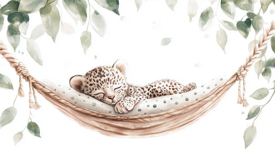 Papier peint bébé léopard douceur et nature