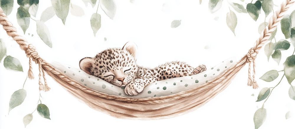 Papier peint bébé léopard douceur et nature