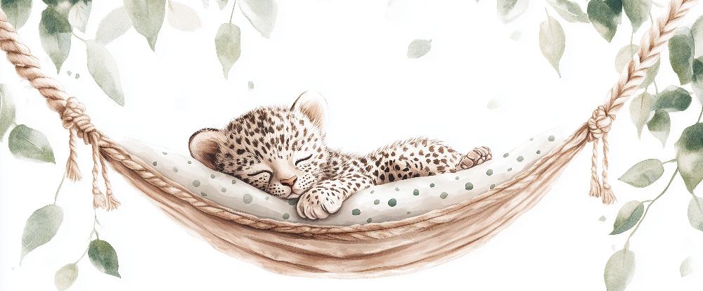 Papier peint bébé léopard douceur et nature