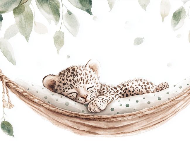Papier peint bébé léopard douceur et nature