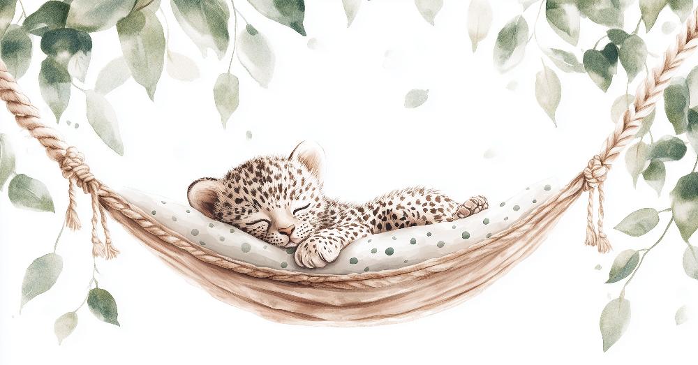 Papier peint bébé léopard douceur et nature