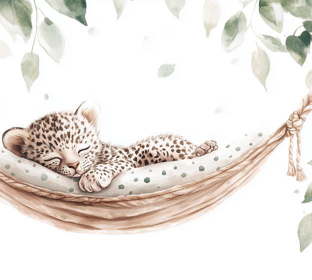 Papier peint bébé léopard douceur et nature