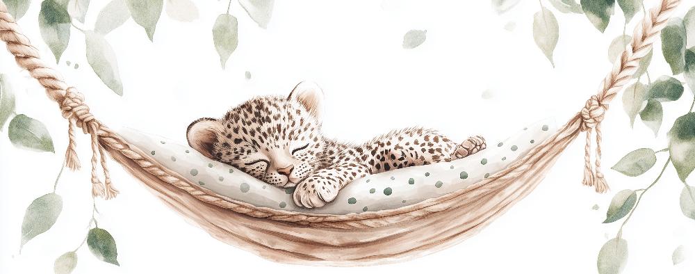 Papier peint bébé léopard douceur et nature