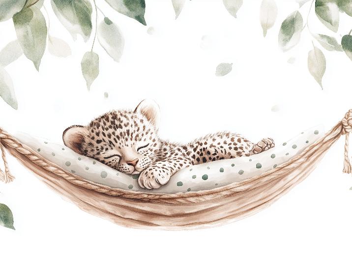 Papier peint bébé léopard douceur et nature