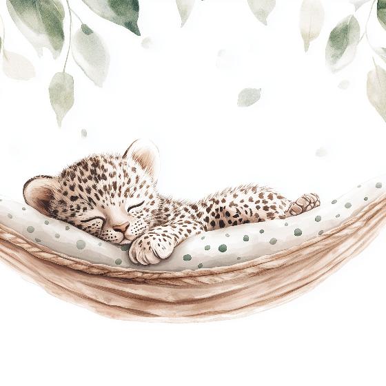 Papier peint bébé léopard douceur et nature