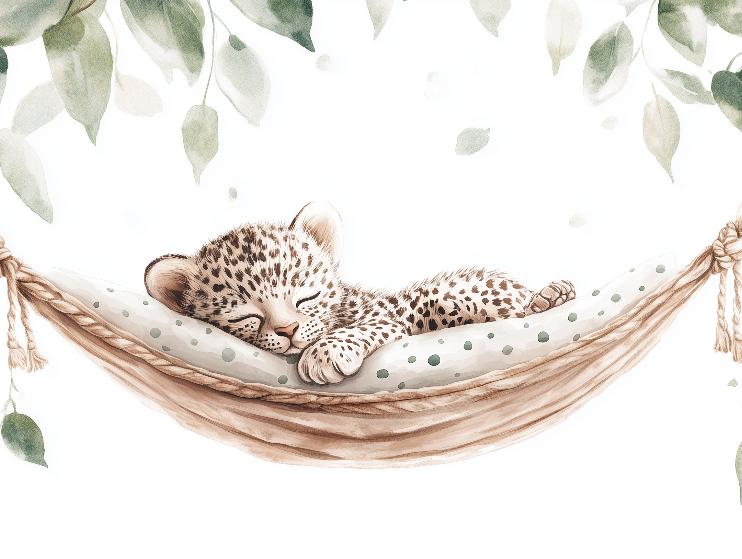 Papier peint bébé léopard douceur et nature
