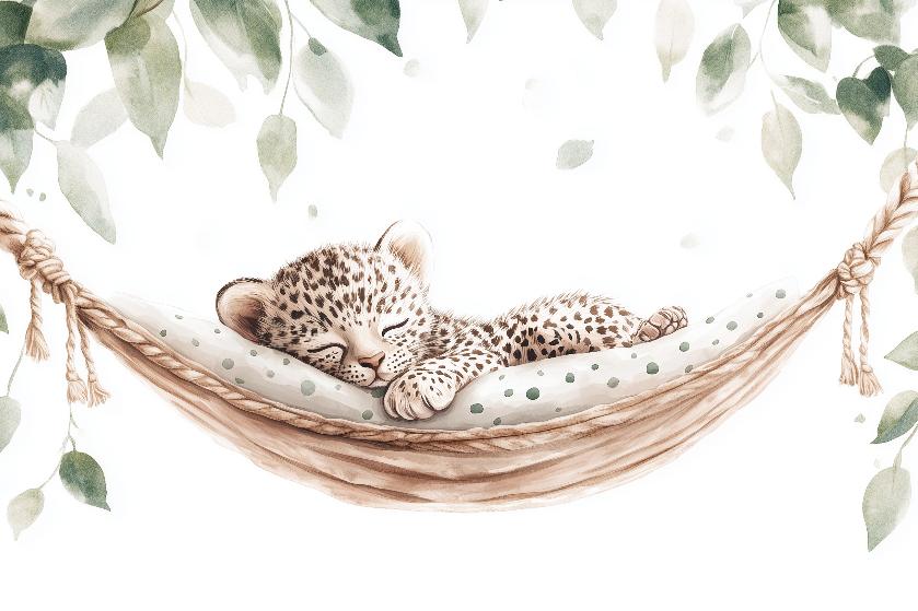 Papier peint bébé léopard douceur et nature