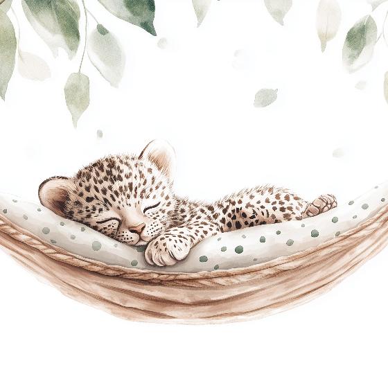 Papier peint bébé léopard douceur et nature