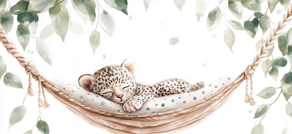 Papier peint bébé léopard douceur et nature