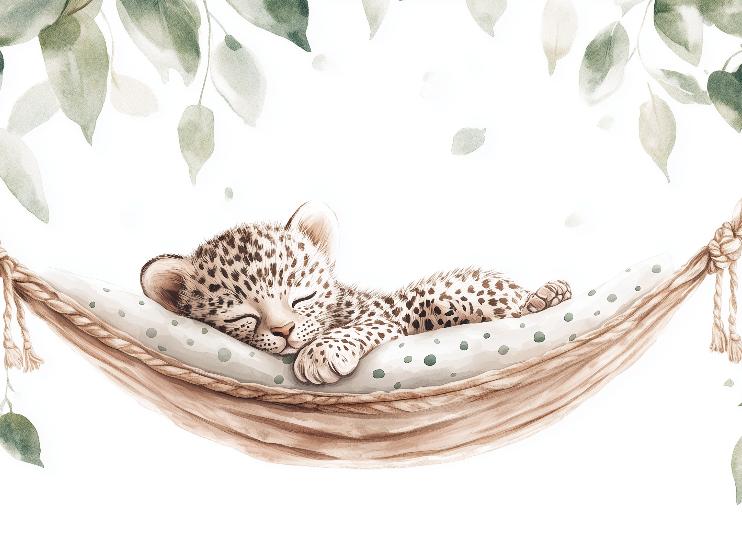 Papier peint bébé léopard douceur et nature