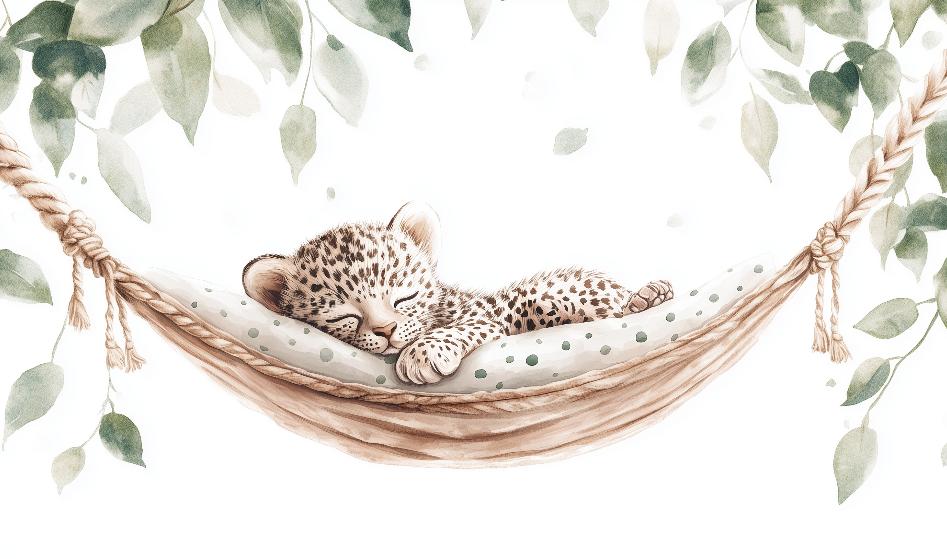 Papier peint bébé léopard douceur et nature