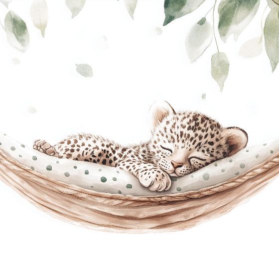 Papier peint bébé léopard douceur et nature