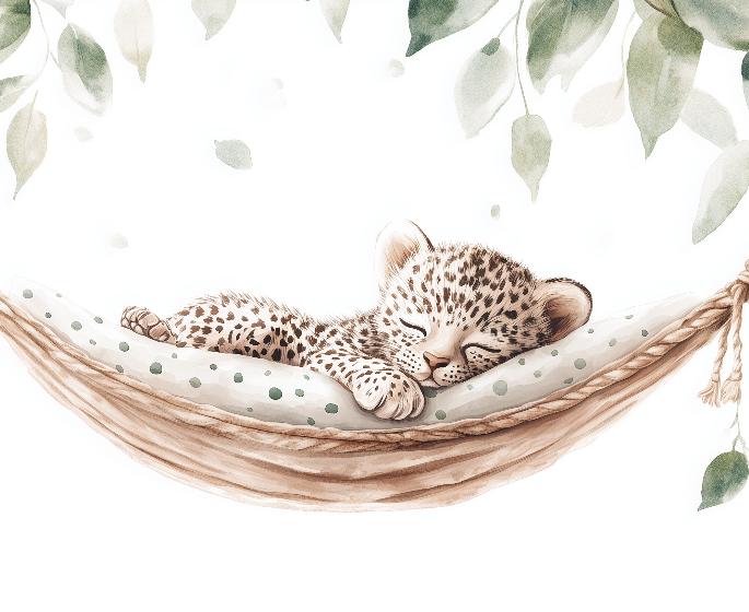 Papier peint bébé léopard douceur et nature