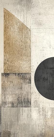 Papier peint géométrique abstrait noir et kraft