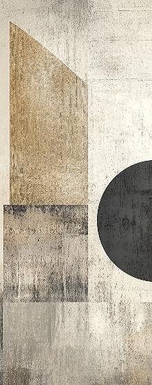 Papier peint géométrique abstrait noir et kraft