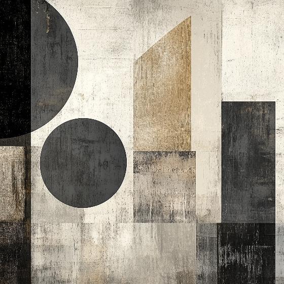 Papier peint géométrique abstrait noir et kraft