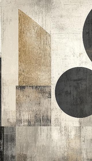 Papier peint géométrique abstrait noir et kraft