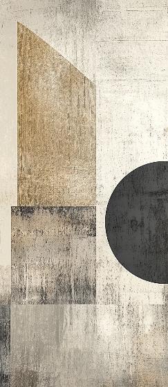 Papier peint géométrique abstrait noir et kraft