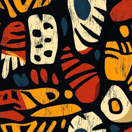 Papier peint géométrique coloré sur fond noir