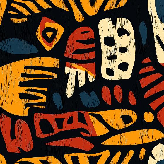 Papier peint géométrique coloré sur fond noir