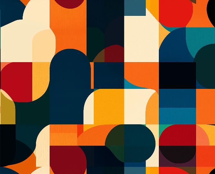 Papier peint géométrique formes abstraites colorées