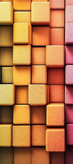 Papier peint 3D cubes multicolores