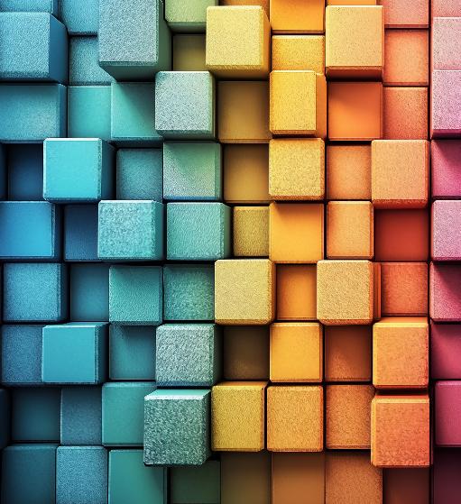 Papier peint 3D cubes multicolores