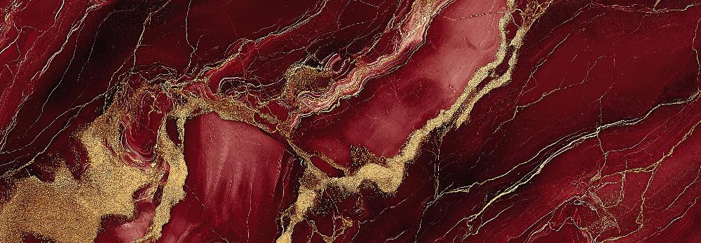 Papier peint marbre rouge et doré