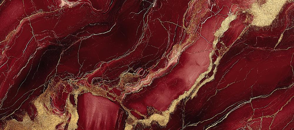 Papier peint marbre rouge et doré