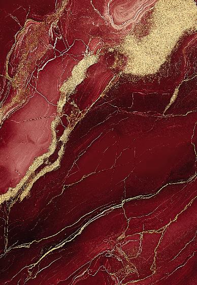 Papier peint marbre rouge et doré