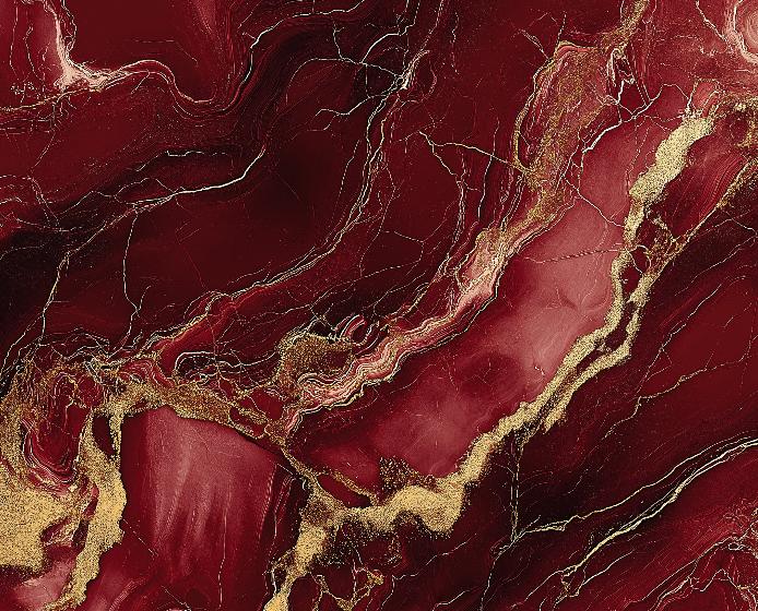Papier peint marbre rouge et doré