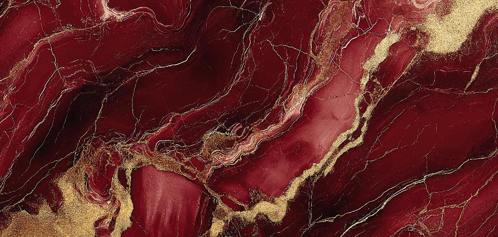 Papier peint marbre rouge et doré