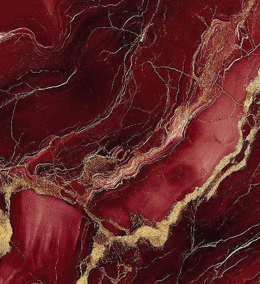Papier peint marbre rouge et doré