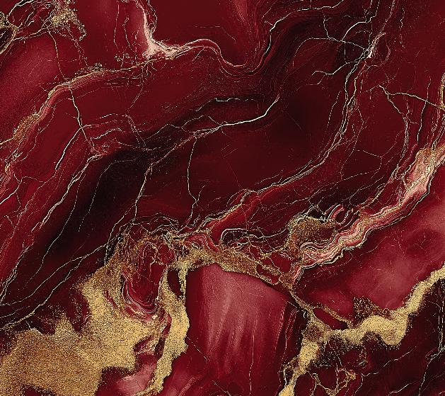 Papier peint marbre rouge et doré