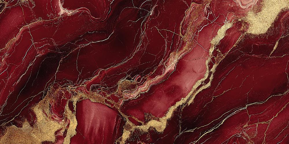 Papier peint marbre rouge et doré